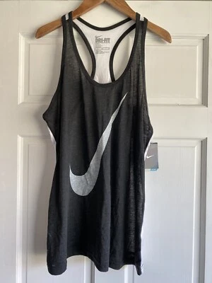 Camiseta sin mangas V46 Nike gris transparente Swoosh espalda deportiva para mujer XL Foto 1 de 3