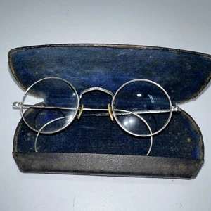 1930’ Or Earlier BAUSCH & LOMB 10k WHITE GOLD ENGRAVED Bi-focal EYEGLASSES - Picture 1 of 13