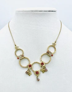 Pilgrim Genuine Swarovski Crystal 14 Ct Gold Plated Necklace Price $18 - Picture 1 of 4