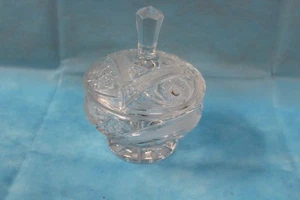Vintage Clear Cut Glass Covered Candy/Compote Dish - Picture 1 of 10