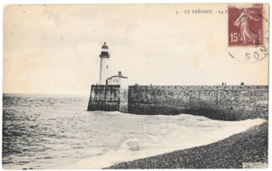 LE TRÉPORT 76 Le Phare CPA animée écrite à Mr Inglin de Aubervilliers vers 1910 - Imagen 1 de 2