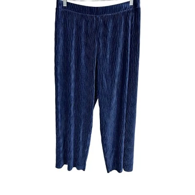 Женские миниатюрные плиссированные бархатные широкие брюки Isaac Mizrahi темно-синие размер PXL - Изображение 1 из 2