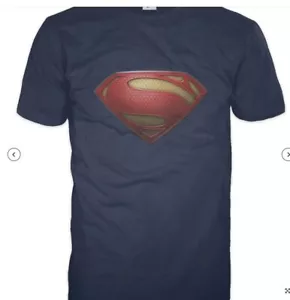 Officially Licensed Superman Embossed Navy Blue 100% Cotton T-shirt - Picture 1 of 2