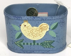 AUDREY ovale Serviettenringe Karens Landhaus blau gesprenkelt Küken Country NEU Vintage - Bild 1 von 10