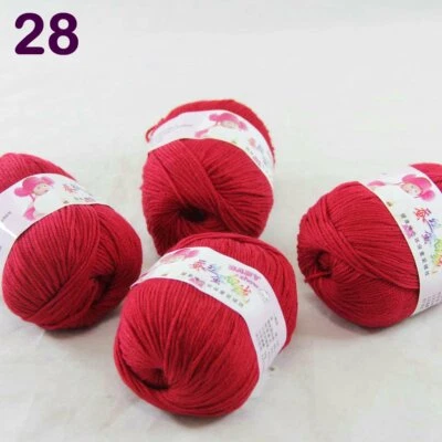 Sale 4 Skeinsx50g Cashmere Silk Wool Children Hand Knit Blankets Crochet Yarn 28 - Image 1 of 4