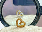 10K Yellow & White Gold Slider Pendant 1.17g Jewelry Diamond Cut Ornate Heart