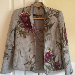 Silk Lined Blazer w/ Matching Sleeveless Camisole Tank Top Size Petite 6 - Picture 1 of 15
