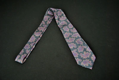 Etro Paisley Silk Tie Blue Red Gray 11024RB - Image 1 of 4