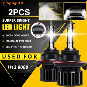 4-Sides H13 9008 LED Headlight Bulb for Ford F-150 2004-2014 High Low Beam 6000K - Picture 1 of 14