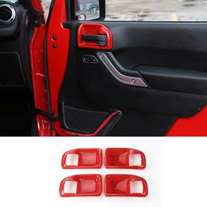 Interior Door Handle Bowl Cover Trim Decal for 2011-17 Jeep Wrangler JK 4Door - Picture 1 of 7