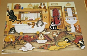 Linda Jane Smith Art - Bathroom Kittens - 1000 Piece Cat Puzzle - Assembled - Picture 1 of 12