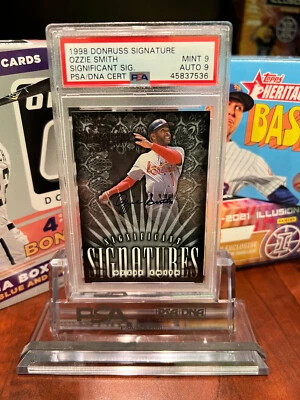 1998 Donruss Ozzie Smith Auto #1586/2000 - PSA 9 AUTO 9 - POP 57 - NONE HIGHER - Image 1 of 2