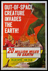 20 Million Miles To Earth Ray Harryhausen Monster Science Fiction 1957 1-Sheet