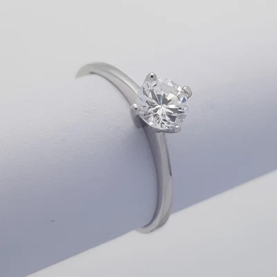ANELLO SOLITARIO 0,40 CT in ARGENTO RODIATO con DIAMANTE ZIRCONE - Immagine 1 di 4