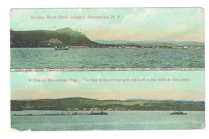 Haverstraw New York Hudson River Brick Industry & Tow Hacerstraw Bay publicado 1909 - Imagen 1 de 2