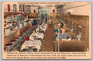 K36/ Winchester Virginia Cartolina Lino Metro Ristorante Specchio Interno 150 - Foto 1 di 2