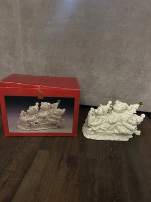 Madison Avenue~Frederick Atkins~Porcelain~3 Bears in a Sleigh Musical Figurine  - Image 1 of 4