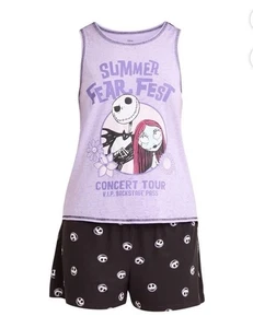 Disney Nightmare Before Christmas Damen Pyjama Set mit Tanktop und Shorts M - Bild 1 von 4