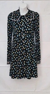 Vintage Navy Dress Sailor Puritan Collar Women's Small Long Sleeve Button 1962 - Picture 1 of 8