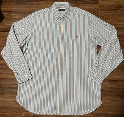 Camisa Ralph Lauren Etiqueta Púrpura 2XL Abotonada Hecha en Italia Bordada a Rayas Foto 1 de 4
