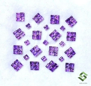 Ametista naturale taglio quadrato 2 mm 1,16 CTS lotto 25 pezzi pietre preziose sfuse calibrate - Foto 1 di 7