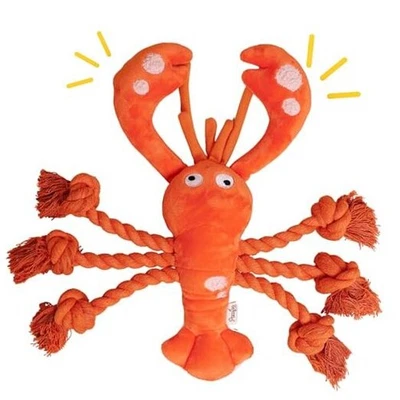 Juguetes para perros langosta, cuerda resistente chirriante océano juguetes para perros para cachorro, langosta regular Foto 1 de 4