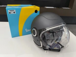 Casco Originale Nuovo Piaggio Vespa Originale Grigio Serigrafato Tg L Scatola - Foto 1 di 12
