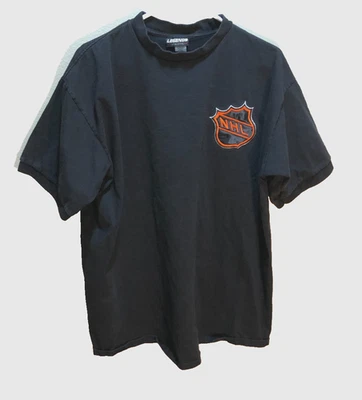 Camiseta manga puño elástica negra cosida de leyendas de hockey vintage con logotipo de la NHL XL Foto 1 de 2