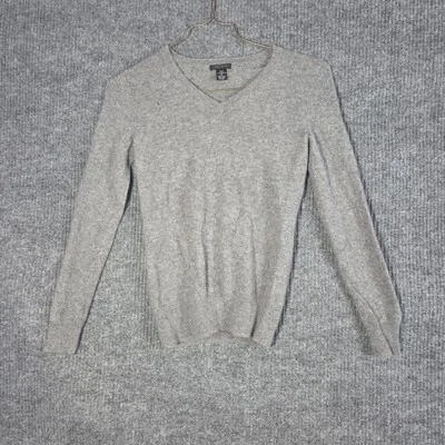 Suéter Only Mine Mujer Pequeño Gris Pequeño 100% Cachemira Cuello en V Pullover Foto 1 de 4