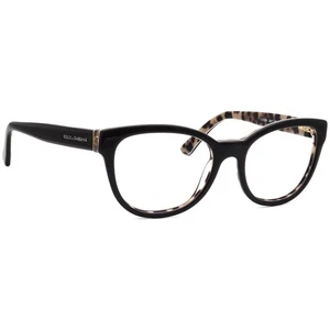 Dolce & Gabbana Eyeglasses DG 3209 2857 Black/Leopard Cat Eye Frame 51[]18 140 - Picture 1 of 6