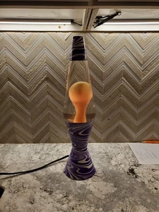 VINTAGE LAVA LAMP 21" tall PURPLE WHITE SWIRL BASE & CAP - Picture 1 of 5