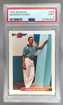 127882884 Mariano Rivera 1992 Bowman #302 Rookie RC PSA 9 Foto 1 de 3
