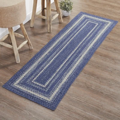 Farmhouse 24"x78" Area Rug Blue Great Falls Textured Jute Floor Decor VHC Brands - Image 1 of 4
