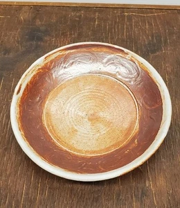 Shino Glazed Footed Bowl Signed Eileen / American Studio Pottery/ Rust Color - Picture 1 of 12