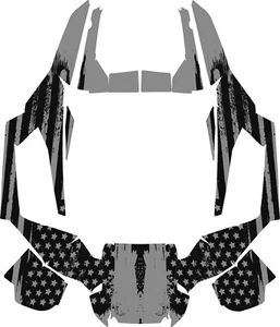 2015+ Arctic Cat Wildcat Sport X Design Flag Decal Graphic Kit Wraps UTV half - Picture 1 of 2