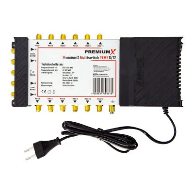 PremiumX 5/12 Multischalter Multiswitch 5-12 SAT Verteiler 12 Teilnehmer HDTV 4K - Bild 1 von 4