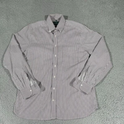 Kent & Curwen Shirt Mens Medium Red White Striped Long Sleeve Button Up Casual - Image 1 of 4