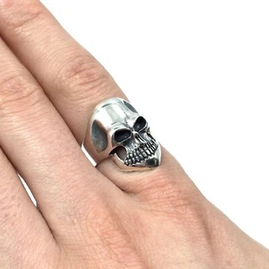 Skull Ring 925 Silber Gothic Totenkopf massiv Herren Schmuck Rocker 20.0mm / 63 - Bild 1 von 12