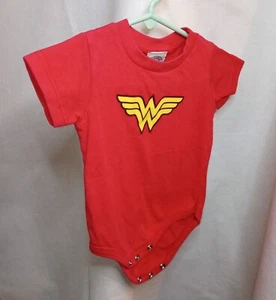 6 month DC Comics branded Wonder Woman Red Baby Short Sleeve One Piece shirt - Picture 1 of 12