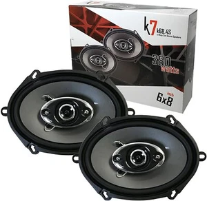 2x Audiotek K7 380W 6x8" 4-Way Mylar Dome Tweeter Powerful Stereo Speaker K68.4S - Picture 1 of 1