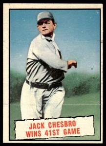 1961 Topps Set Break Jack Chesbro Wins 41st Game New York Yankees #407