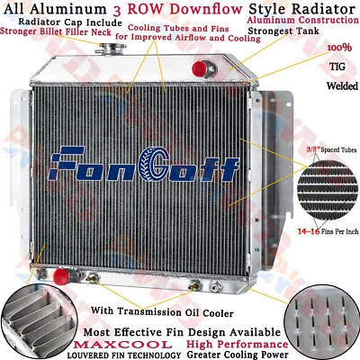 3 Row Radiator for 1979-1991 89 Ford E100 E150 E250 E350 Econoline 5.0L 5.8L - Image 1 of 4