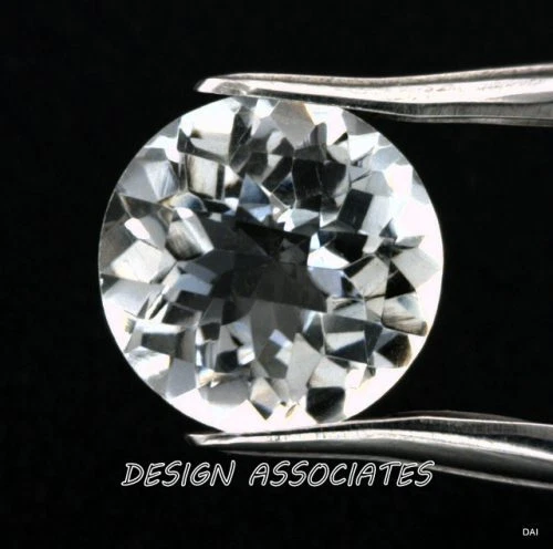 DIAMOND QUARTZ 10 MM ROUND CUT CHECKERBOARD TOP  ALL NATURAL AAA LOT 173656 - Image 1 of 1