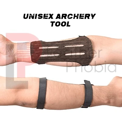 Traditional Leather Archery Arm Guard  Forearm Protector for Bow Hunting - Image 1 of 4