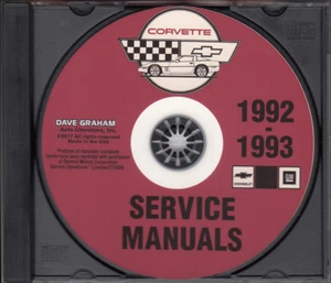 1992 Chevy Corvette Tienda Manual Juego On Cd-Rom 2 Volúmenes Reparar Servicio - Imagen 1 de 3