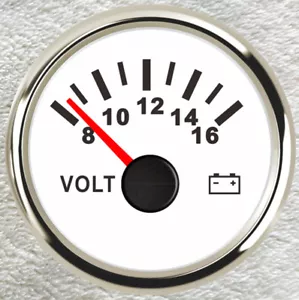 2''/52mm Volt Meter Universal Car 8-16V Illuminated Battery Condition Volt Gauge - Picture 1 of 8
