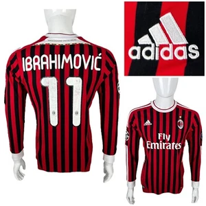 Zlatan Ibrahimovic Adidas AC Milan Mens Small Jersey Long Sleeve Italy Soccer - Picture 1 of 16