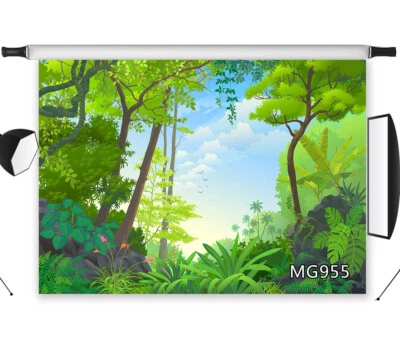 Telón de fondo de estudio de vinilo bosque verde de verano fresco para fondo de fotos de fotografía Foto 1 de 4