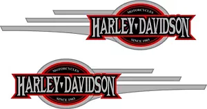 Juego de 2 calcomanías de vinilo Softail rojo y plateado para tanque de gasolina Harley Davidson - Imagen 1 de 1