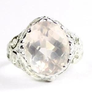 Rose Quartz, 925 Sterling Silver Ladies Ring, SR114-Handmade - Picture 1 of 5